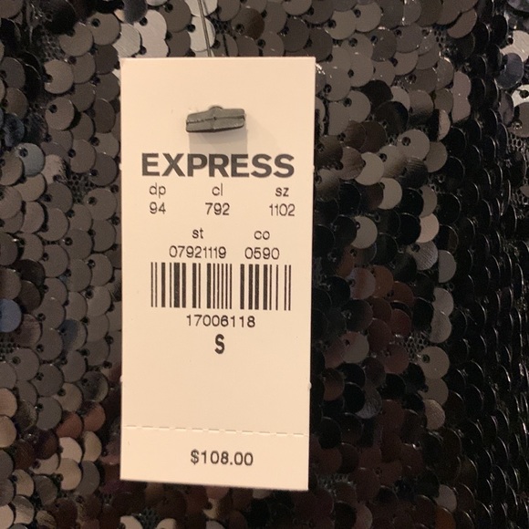 *NWT* express silver sequin cocktail dress - Picture 4 of 5